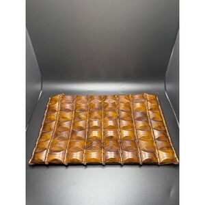 Vintage Tortoise Shell Lucite Beaded Clutch Handbag Evening Bag